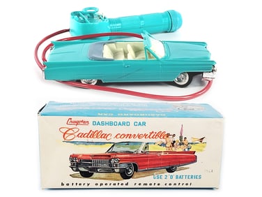 1960s Cragstan Batt. Op. Cadillac Conv. R/C Dashboard Car Boxed Rare