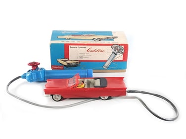 1960s Cragstan Batt. Op. Cadillac Conv. with R/C Dashboard Control Boxed Rare