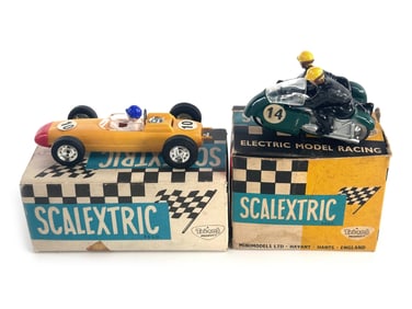 Scalextric RARE Boxed Racing Motorcycle and F1 Slot Car