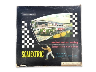Amazing Scalextric Early Slot Racing Competition Car Race Set