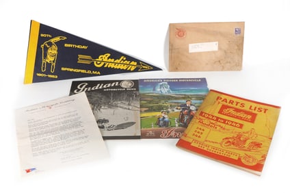 Set of 6 Indian Motorcycle Company Memorabilia Items Circa 1941
