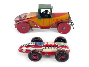 Marx Tin Litho Windup Coupe & #3 Racer