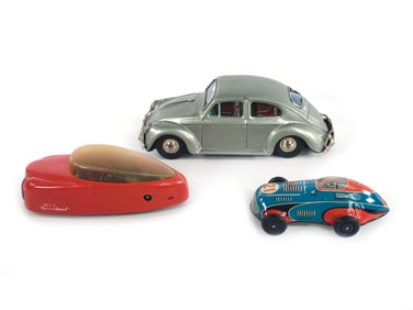 Bandai Volkswagen Bug, Timely Turnabout Car, & Japanese Tin Lot of 3
