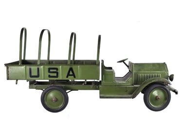 1920s Sturditoy Pressed Steel U.S. Army Truck 420
