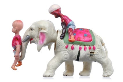 Geo. Borgfeldt/Koyo Celluloid Windup Carl Anderson’s “Henry on Elephant