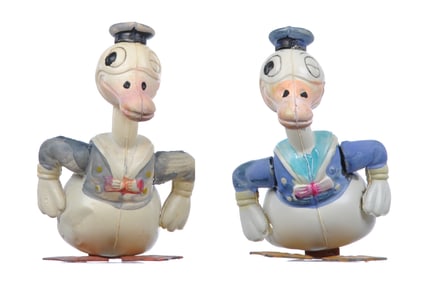 (2) Windup Japanese Celluloid Disney Donald Ducks