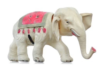 Geo. Borgfeldt/Koyo Celluloid Windup White Elephant