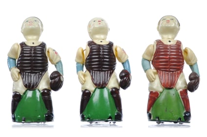 (3) Japanese Celluloid "Looping Catcher" NY Baseball Umpire Windups