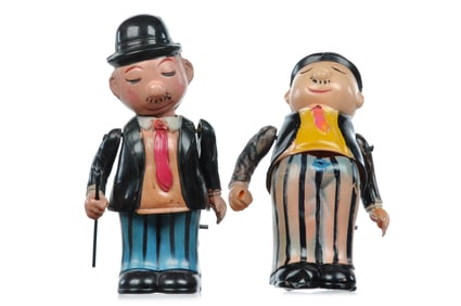 (2) 1930s Japanese Celluloid Windup Popeye Wimpy Figures
