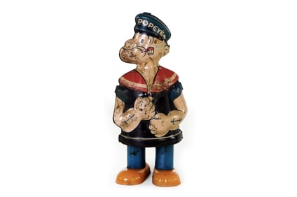 J. Chein Tin Litho Popeye the Sailor Man Wind Up Walker