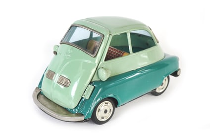 Bandai Japanese Tin Litho BMW Isetta Friction Car