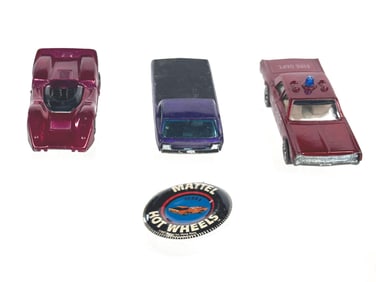Striking Rose Red McLaren, Deora, and Redline Fire Dept Hot Wheels Lot of 3