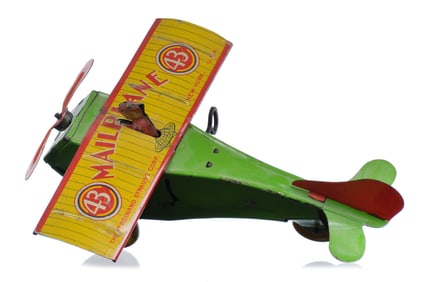 F. Strauss Tin Litho Windup 43 Mail Plane