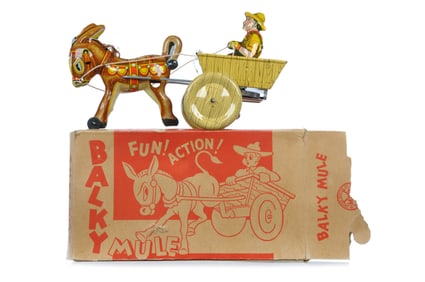 Marx Tin Litho Windup “Balky Mule?? with Box