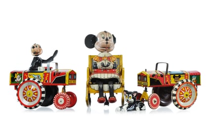 Marx Disney Mickey Mouse Dipsy Cars, Figaro & Knitting Minnie Mouse