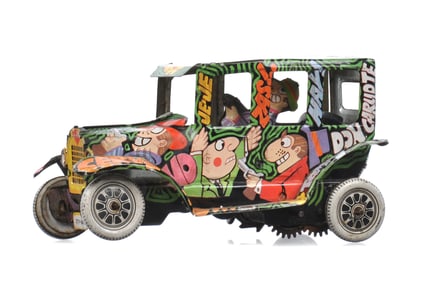 RARE Mexican 1950s Plastimarx/Marx Old Jalopy El Padrino Gangster Car