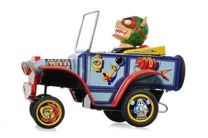 Marx Tin Batt. Op. Nutty Mads Car "Drincar" Hot Rod Demon
