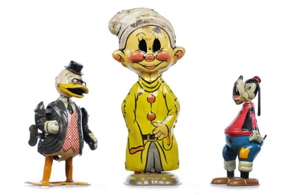 (3) Marx/Linemar Disney Professor Von Drake, Whirling Tail Goofy & Dopey Walker