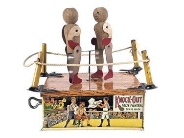 F. Strauss Knockout Prize Fighters Tin Litho Windup