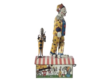 Unique Art Dandy Jim Clown & Fiddler Dancer Tin Windup Jigger