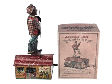 Unique Art Jazzbo Jim Dancer in Box Tin Windup