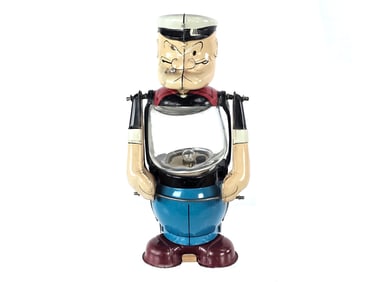 Linemar Popeye Lantern Batt. Op. Tin Toy Works