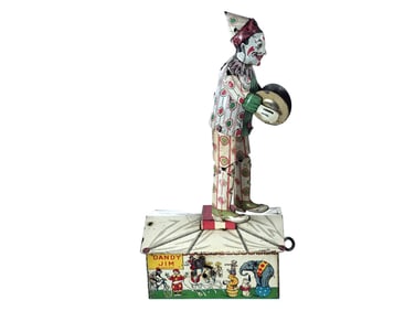 Unique Art Dandy Jim Clown Dancer Tin Windup Jigger