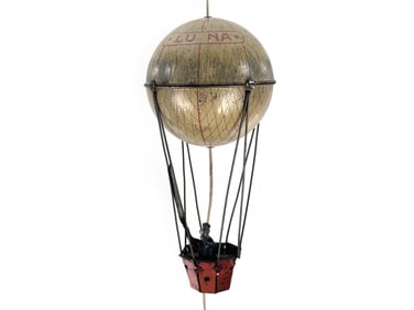 Rare Ernst Paul Lehmann Luna Hot Air Balloon Tin Toy