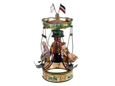 Large M&K Doll and Merry Go Round Tin, Germany