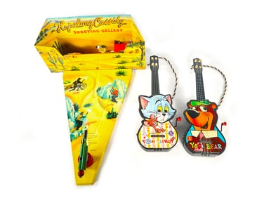1950s Hopalong Cassidy Shooting Gallery, Yogi Bear & Tom & Jerry Music Box Guitars