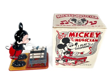 1960s Marx Mickey the Musician Windup w/Box