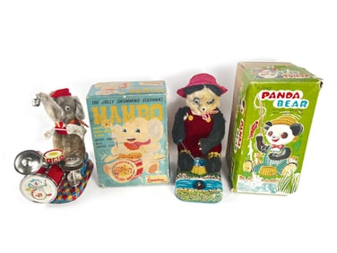 Cragstan Mambo the Jolly Drumming Elephant & Alps Panda Bear Fishing