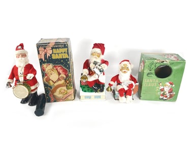 3 Batt. Op. Santas 2 w/Original Box