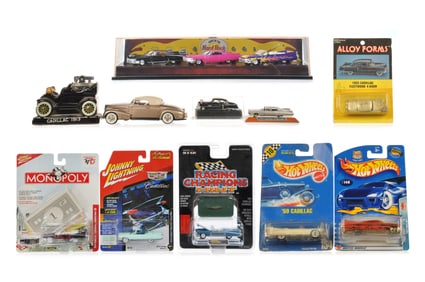 (10) Cadillac Diecast Cars & Table Lighter Hot Wheels
