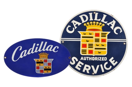 Cadillac Authorized Service Signs Lot of 2
