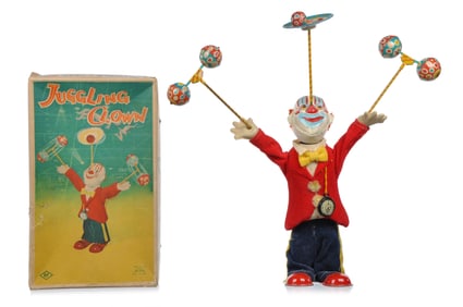 Alps Windup Juggling Clown with Box Working