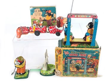 TPS Dog, Golfer, Animal Swing Tin Windups