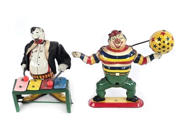 TPS Clown with Ball and Xylophone Tin Windups