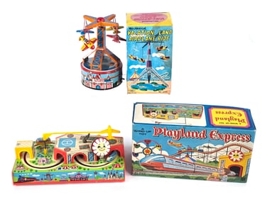 Amusement Park Lot of 2 Japanese Tin Toys