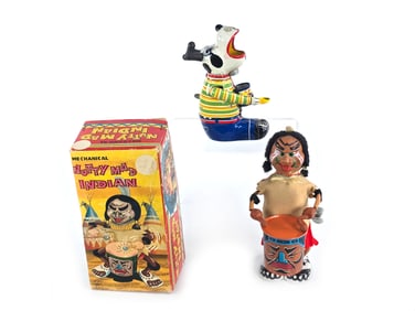 Mechanical Nutty Mad Indian and TPS Tin Dog Windup