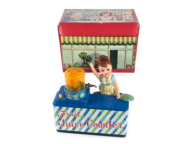 Boxed Fruit Juice Counter Tin B/O Toy