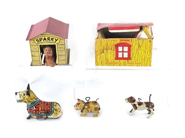 Sparky and Scotty Tin Dog Lot of 4