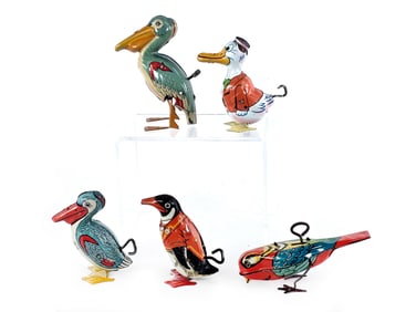 J. Chein Pelican, Duck, Penguin and Bird Lot of 5