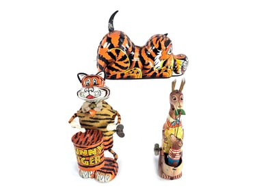 Tiger Toy Lot of 3 by Marx and TPS