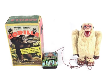 Outstanding Gorilla or Yeti Battery-Operated and Tin Boxed Toy