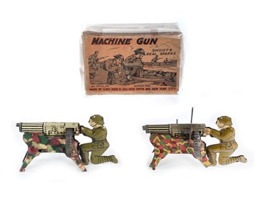 Marx Machine Gun Soldier Boxed & Loose Tin Windup