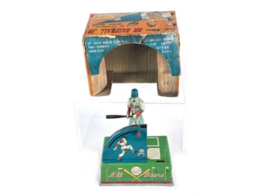 Sankei All Stars Mr. Baseball Jr. Boxed Japanese Tin Batt. Op.