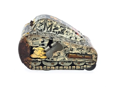 1961 Linemar Flintstones Mechanical Turnover Flintstone Tank