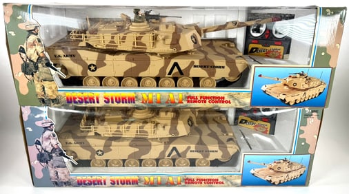 (2) Golden Bright Desert Storm M1 A1 Fully Functional RC/Electronic Sound