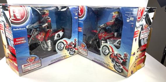 (2) RadioShack Radio Controlled Honda CR250R Motocross Bike Ft. Ricky Carmichael